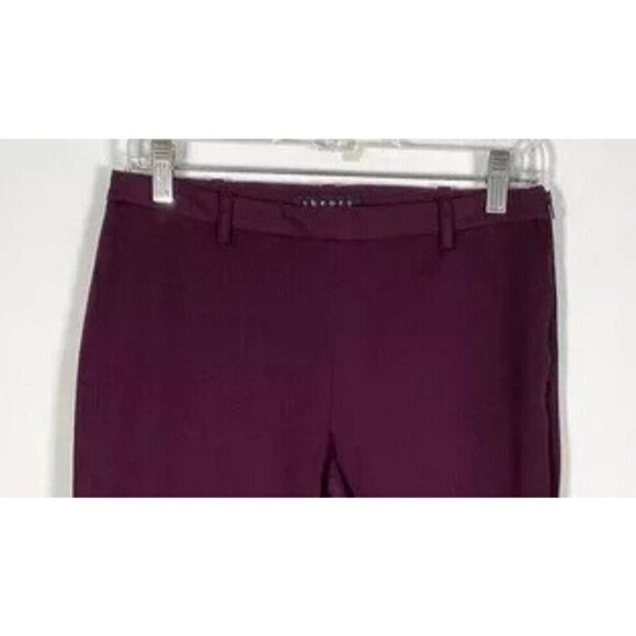 Theory Rayla Deep Plum Purple Stretch Cotton Skinny Ankle Pants Sz 6-Made in USA - Picture 2 of 11